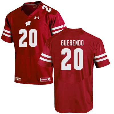Men's Wisconsin Badgers NCAA #20 Isaac Guerendo Red Authentic Under Armour Stitched College Football Jersey BO31Z33LL